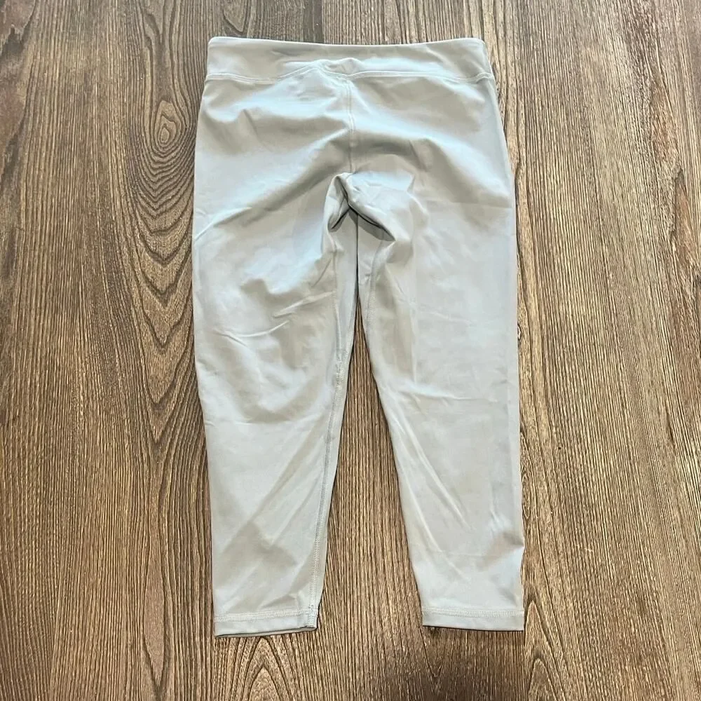 Under Armour Girls Youth Cropped Leggings Mid Rise Pull-On Stretch Gray Size YLG